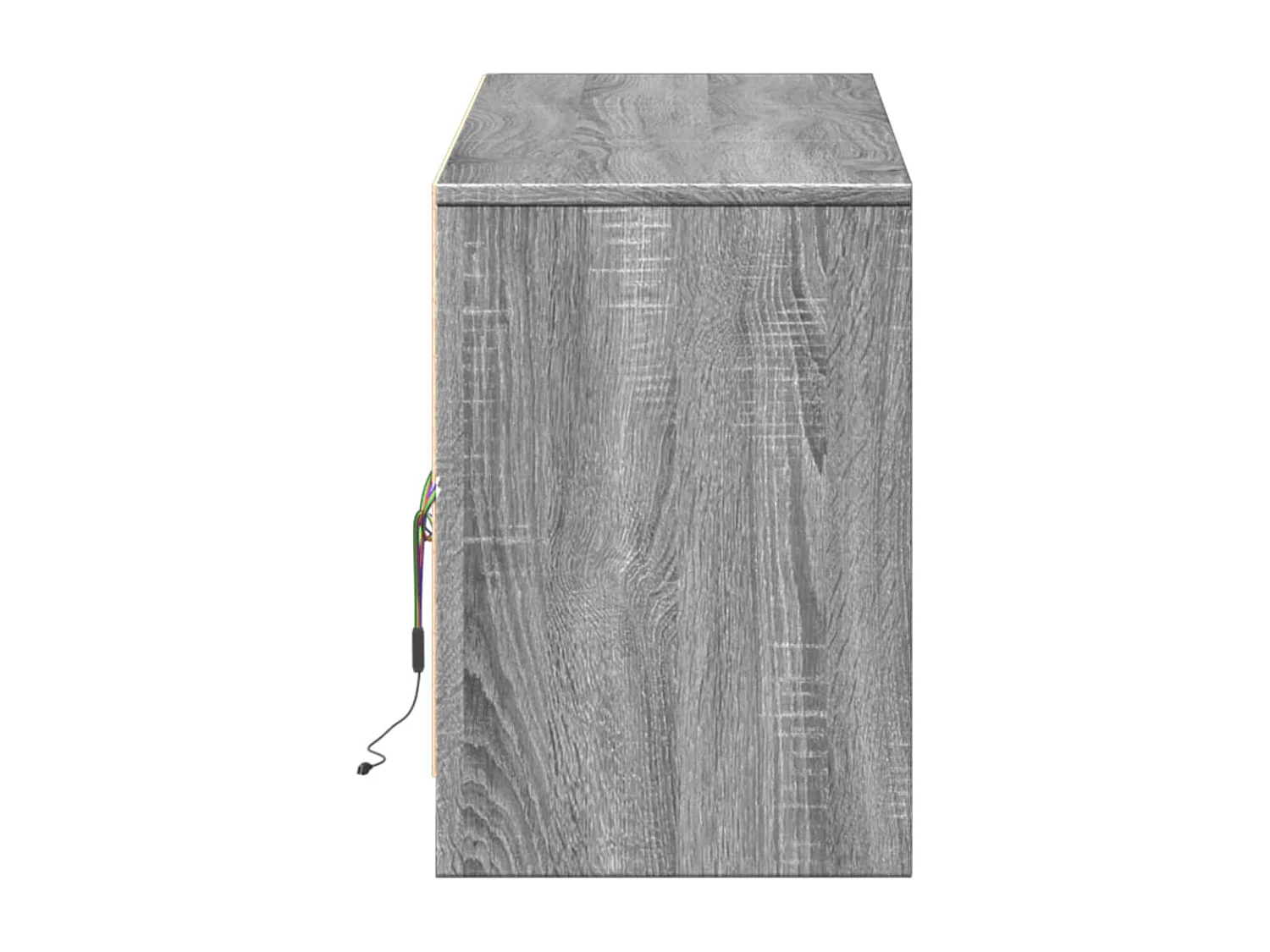 Tv-meubel met LED 140x34x50 cm bewerkt hout grijs sonoma eiken