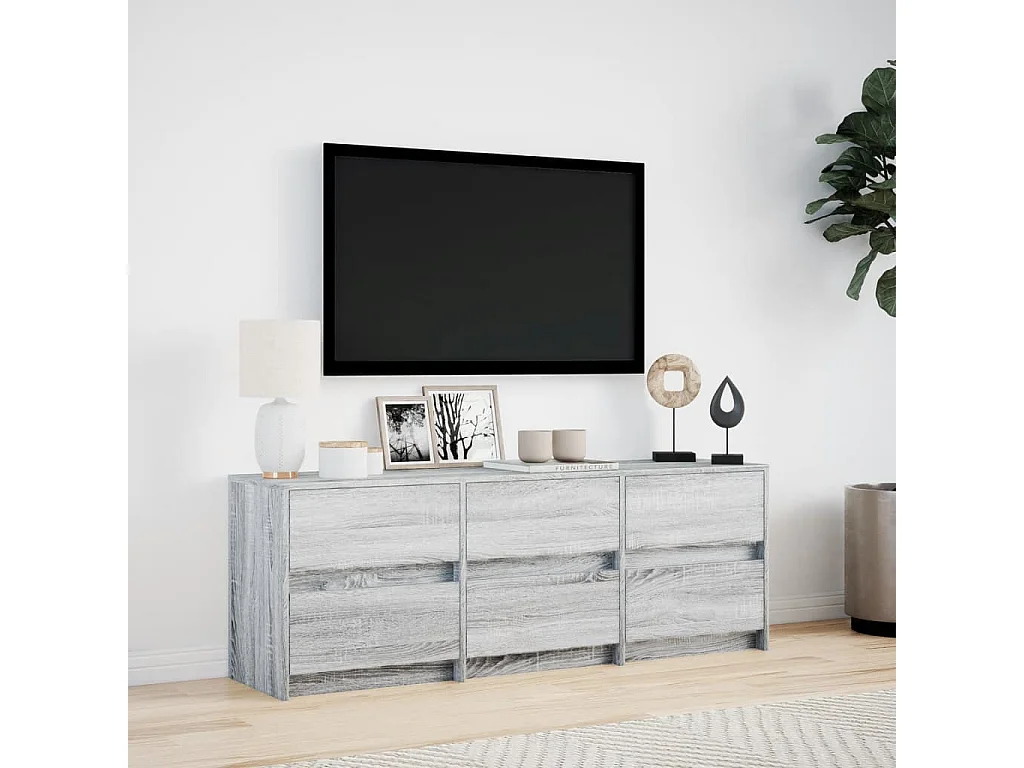 Meuble TV avec LED sonoma gris 140x34x50 cm bois d'ingénierie