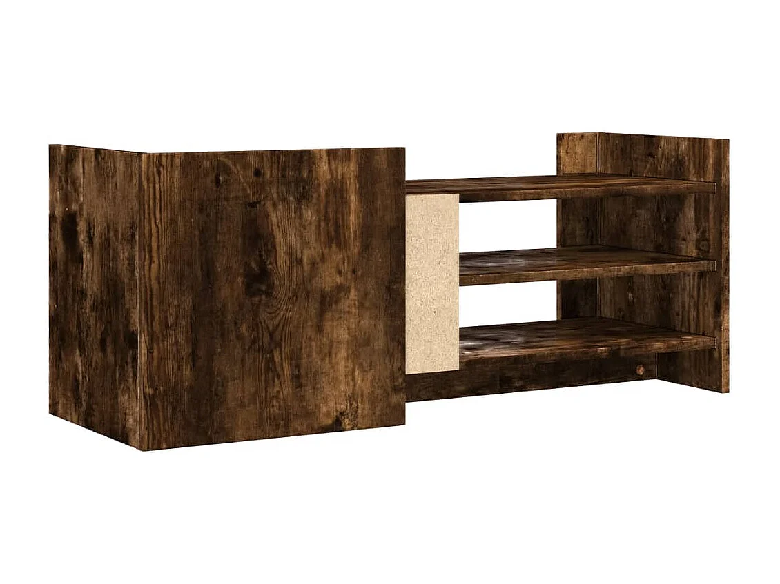 Meuble TV Chêne fumé 100x35x40 cm Bois d'ingénierie