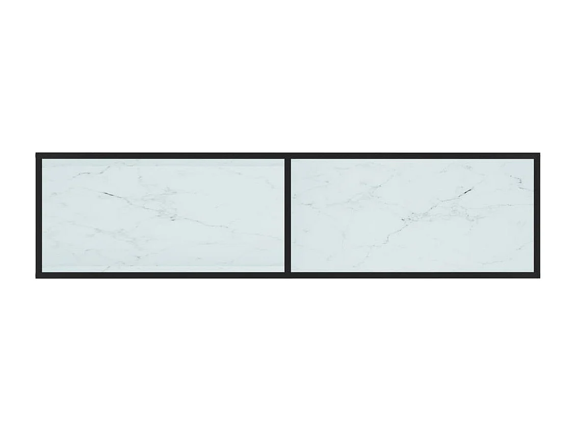 Meuble TV Marbre blanc 160x40x40,5 cm Verre trempé