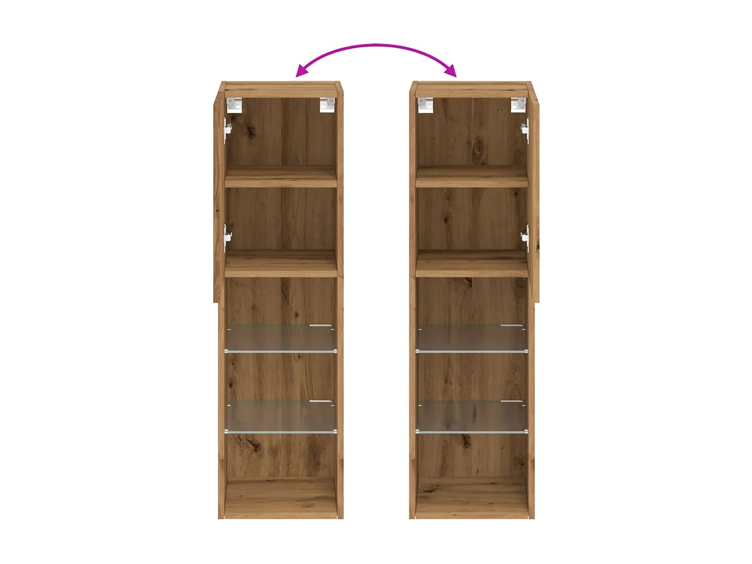 Meuble TV avec lumières LED chêne artisanal 30,5x30x102 cm