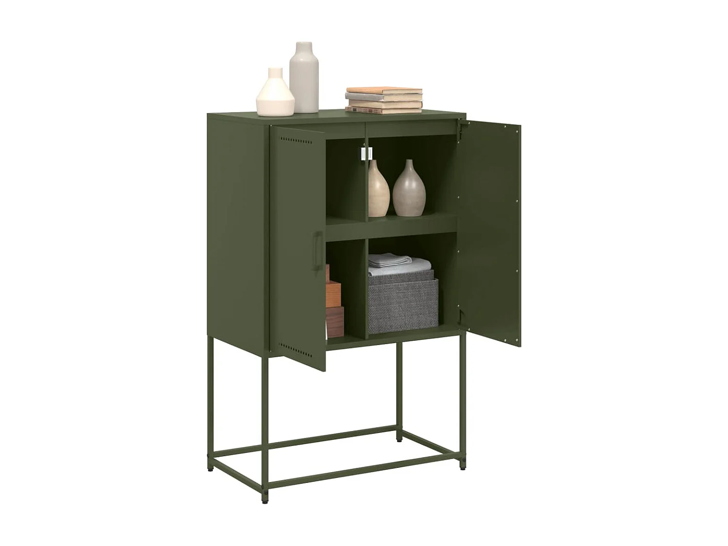 Tv-meubel 68x39x60,5 cm staal olijfgroen