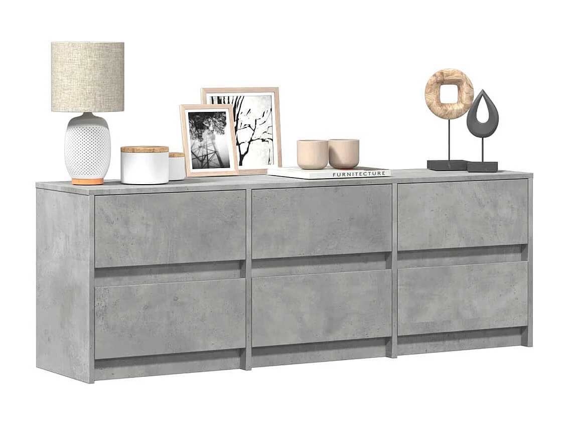 Tv-meubel met LED 140x34x50 cm bewerkt hout betongrijs