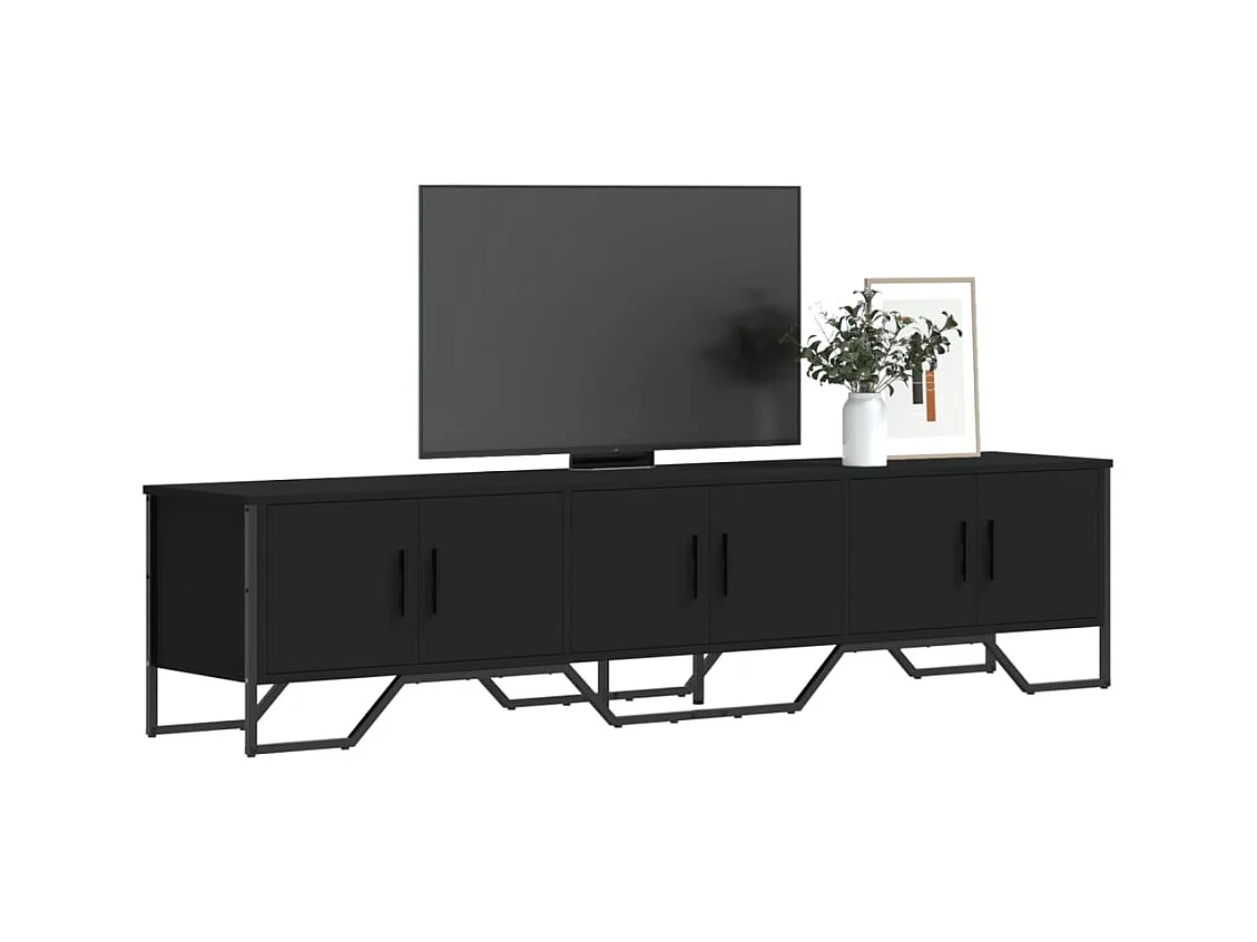 Meuble TV noir 180x34x41 cm bois d'ingénierie