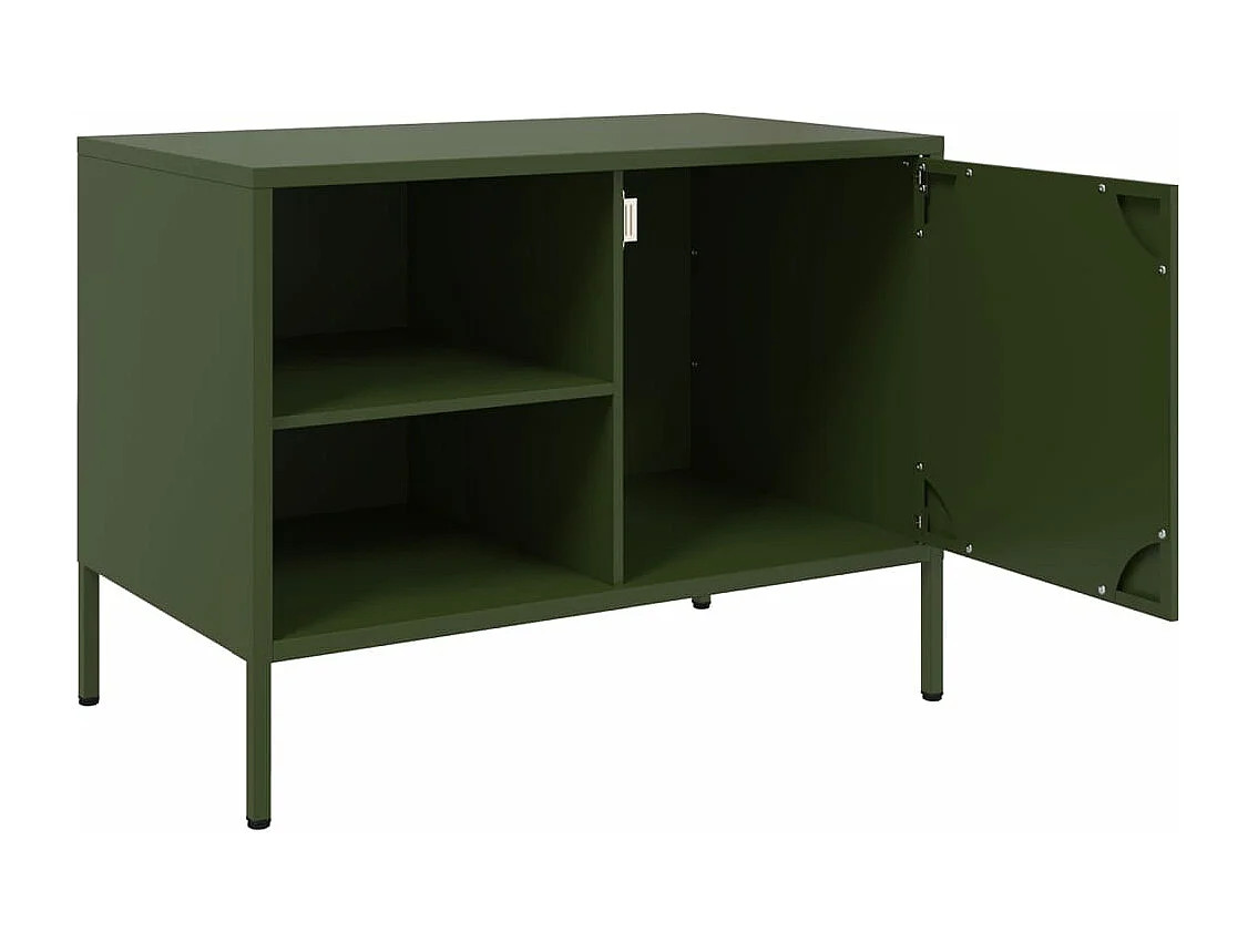 Meuble TV vert olive 68x39x50,5 cm acier