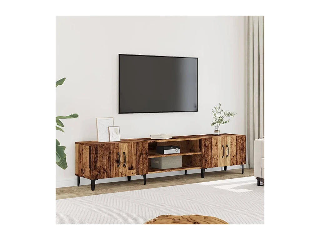 Meuble TV vieux bois 180x31,5x40 cm bois d'ingénierie