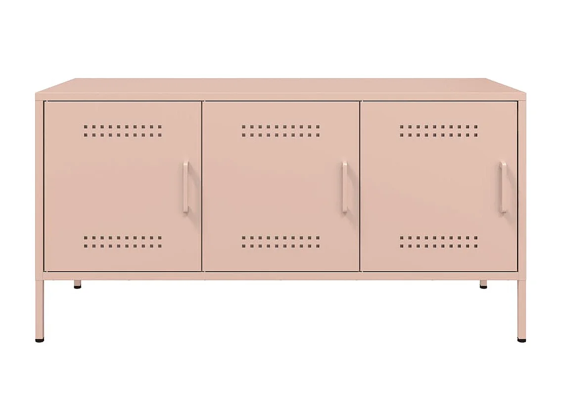 Meuble TV rose 100,5x39x50,5 cm acier