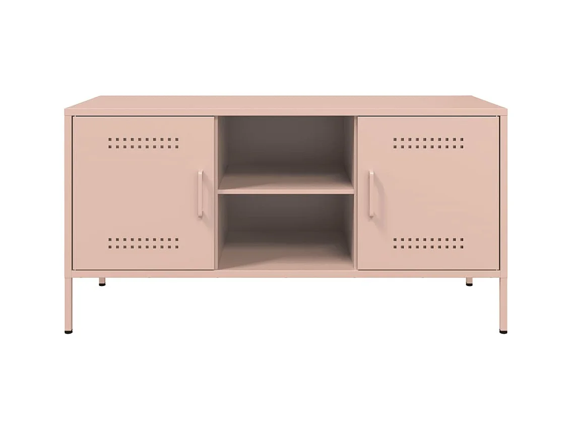 Meuble TV rose 100,5x39x50,5 cm acier
