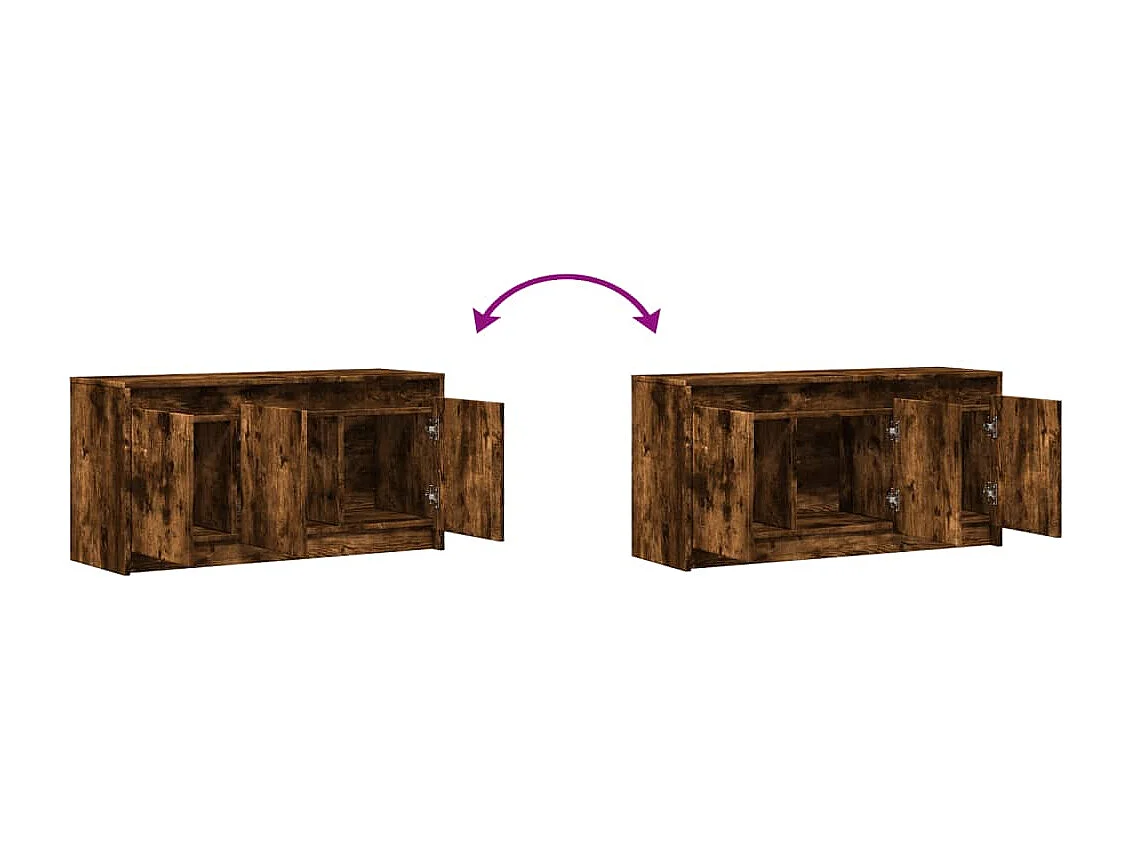 Tv-meubel met LED 100x34x50 cm bewerkt hout gerookt eikenkleur