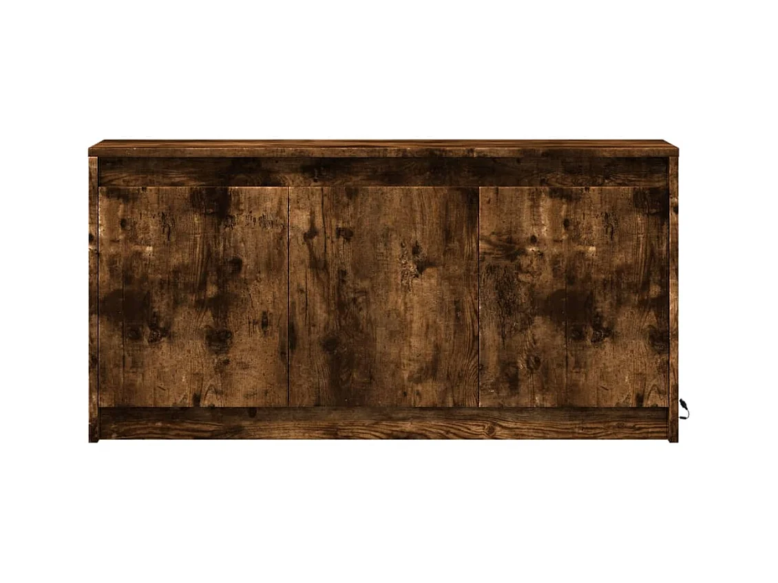Meuble TV avec LED chêne fumé 100x34x50 cm bois d'ingénierie