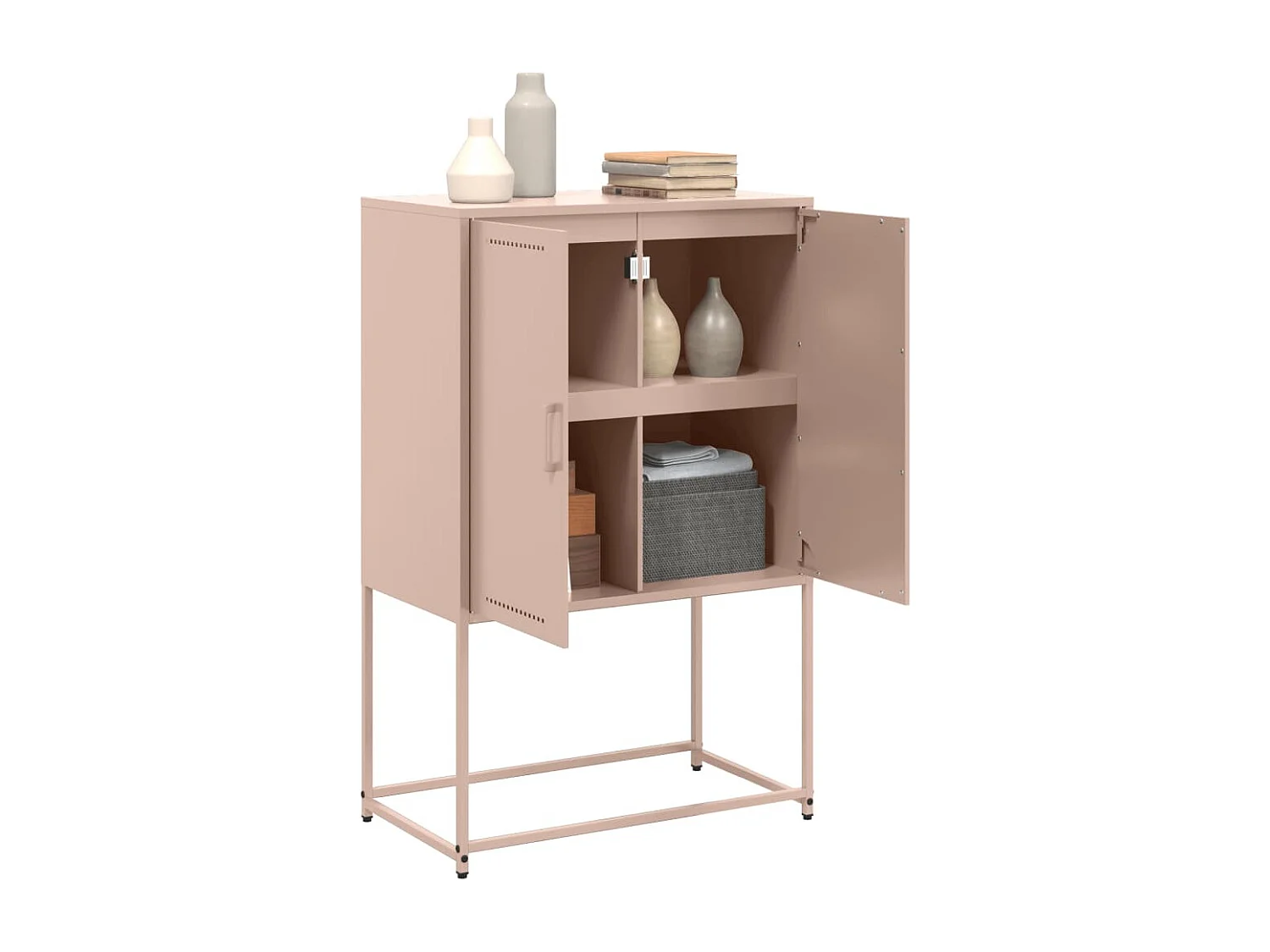 Tv-meubel 100,5x39x60,5 cm staal wit