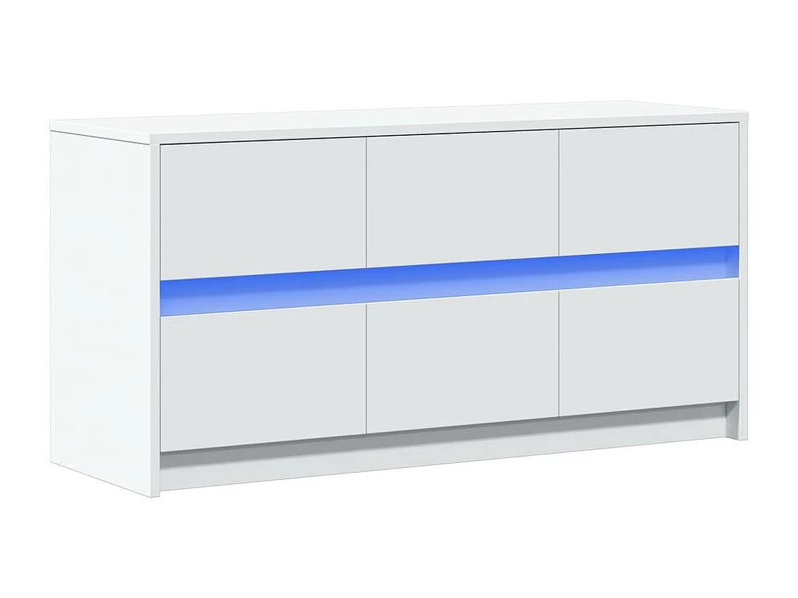 Meuble TV avec LED blanc 100x34x50 cm bois d'ingénierie