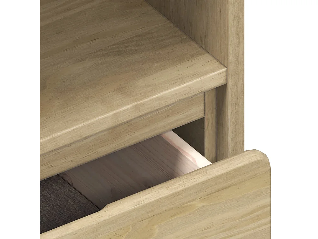 Meuble TV SAUDA chêne 99x43x55 cm bois de pin massif