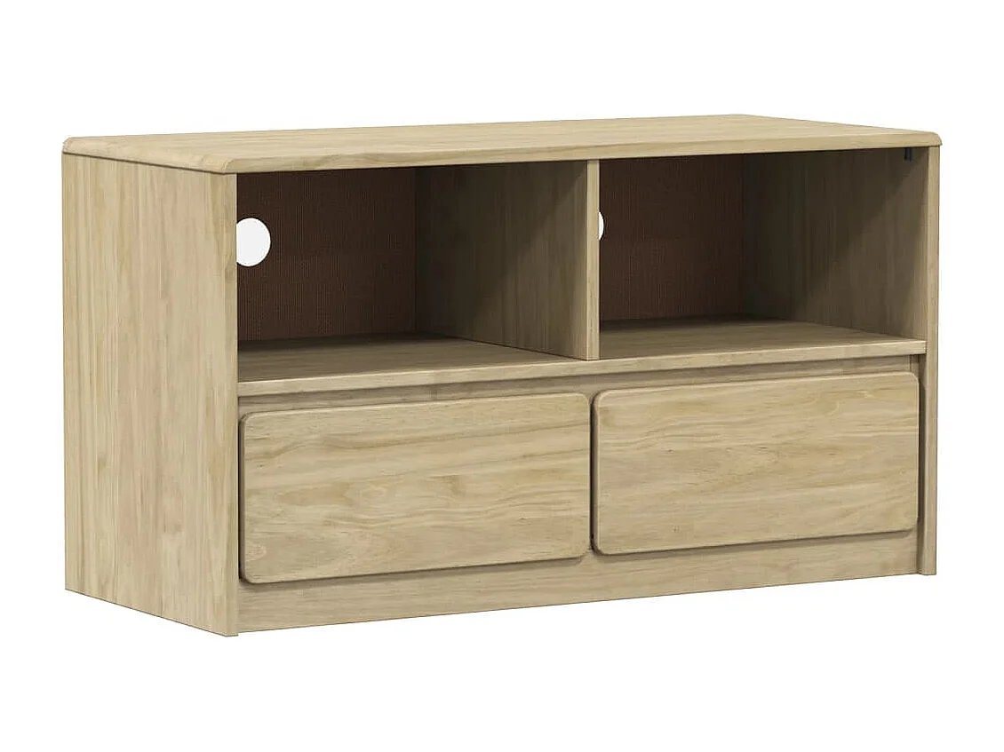 Meuble TV SAUDA chêne 99x43x55 cm bois de pin massif