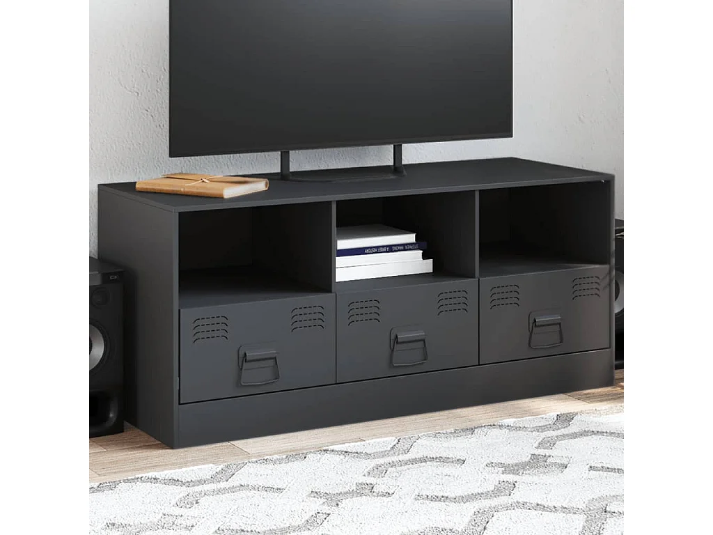 Tv-meubel 99x39x44 cm staal antracietkleurig