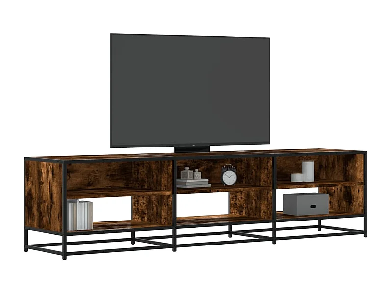 Meuble TV chêne fumé 180x40x46 cm bois d'ingénierie