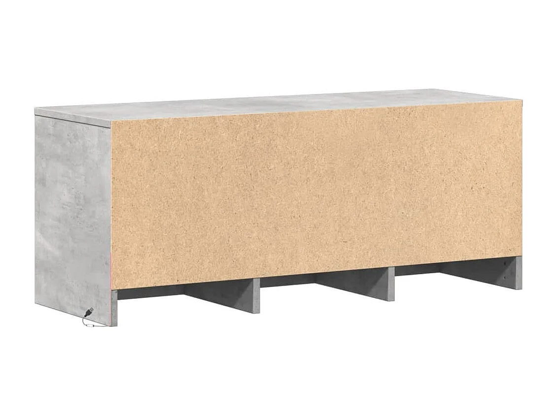 Meuble TV avec LED gris béton 97x34x40 cm bois d'ingénierie