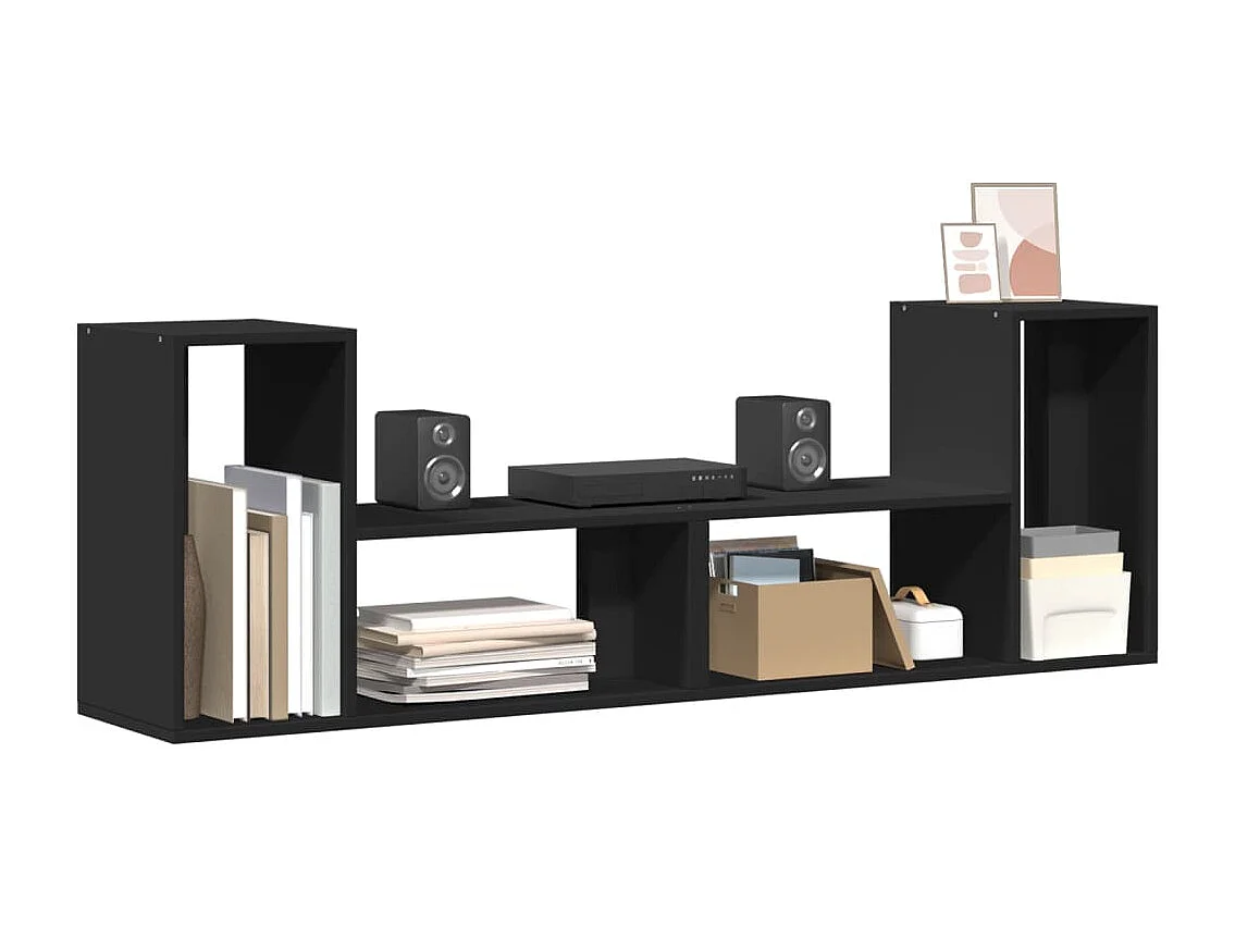 Meubles TV 2 pièces noir 75x30x50 cm bois d'ingénierie