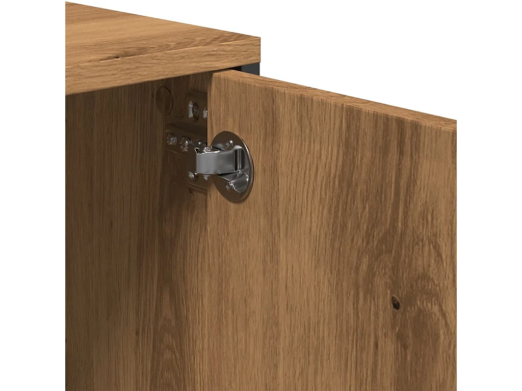 Meuble TV à tiroir chêne artisanal 200x25x44 cm bois ingénierie