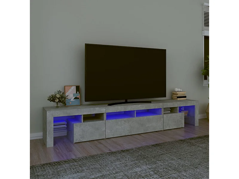 Tv-meubel met LED-verlichting 230x36,5x40 cm betongrijs