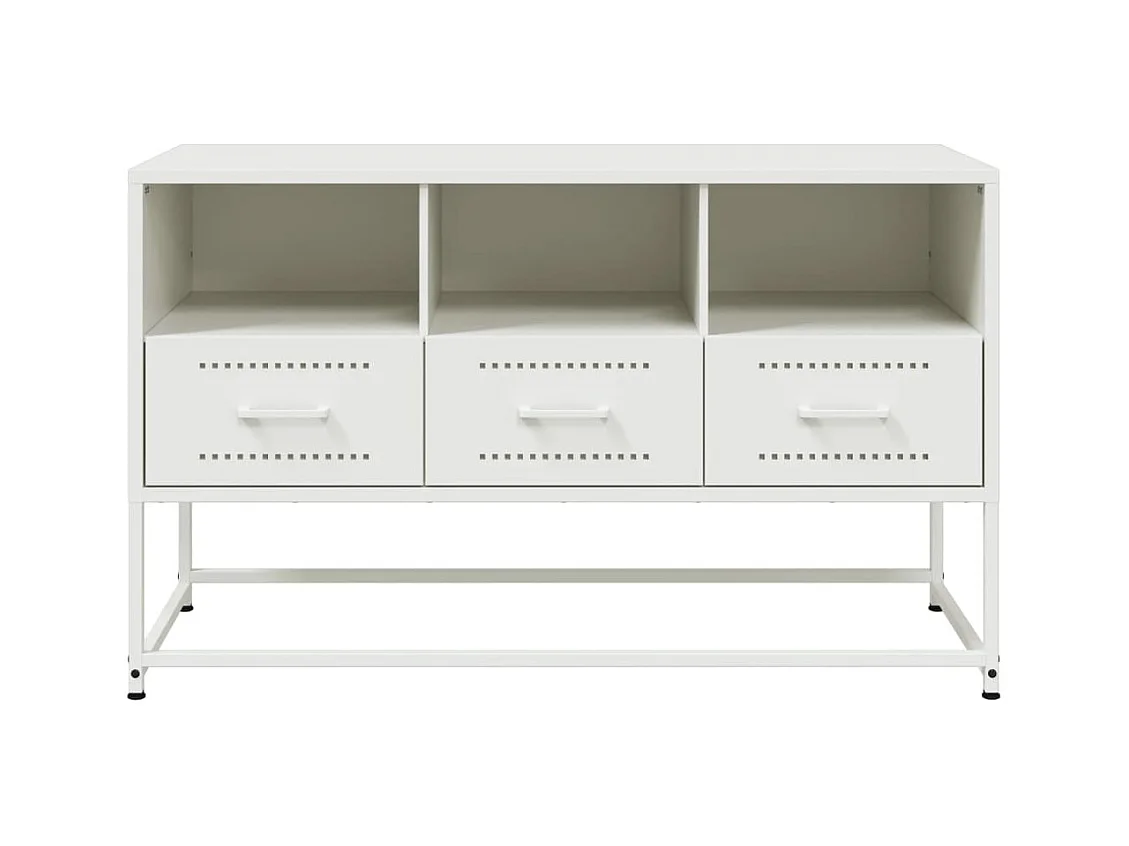 Meuble TV blanc 100,5x39x60,5 cm acier