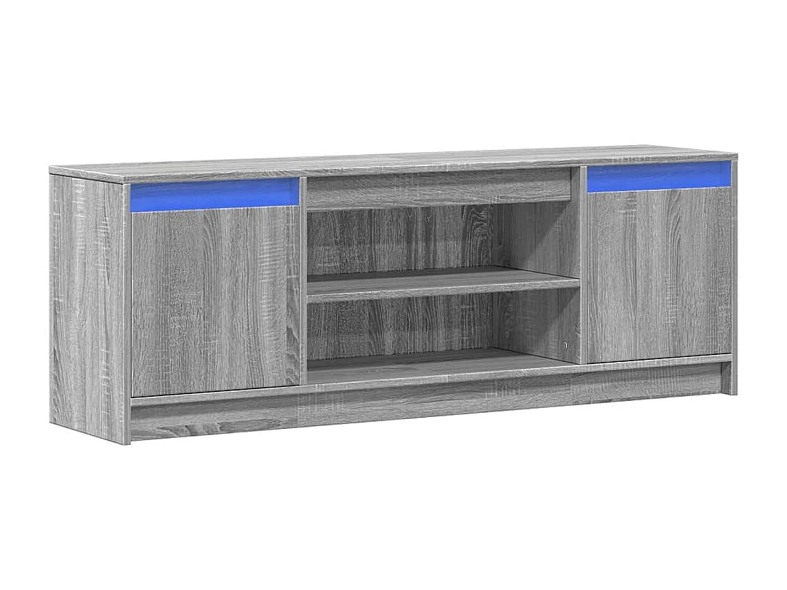 Meuble TV avec LED sonoma gris 139,5x34x50 cm bois d'ingénierie