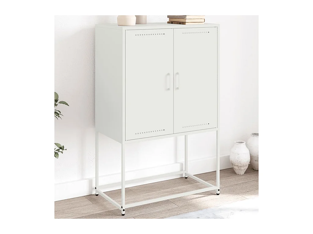 Meuble TV blanc 68x39x60,5 cm acier