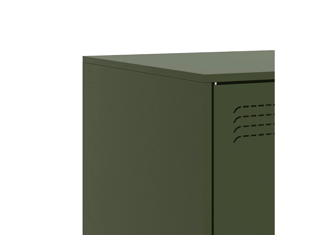 Meubles TV 2 pièces vert olive 67x39x44 cm acier