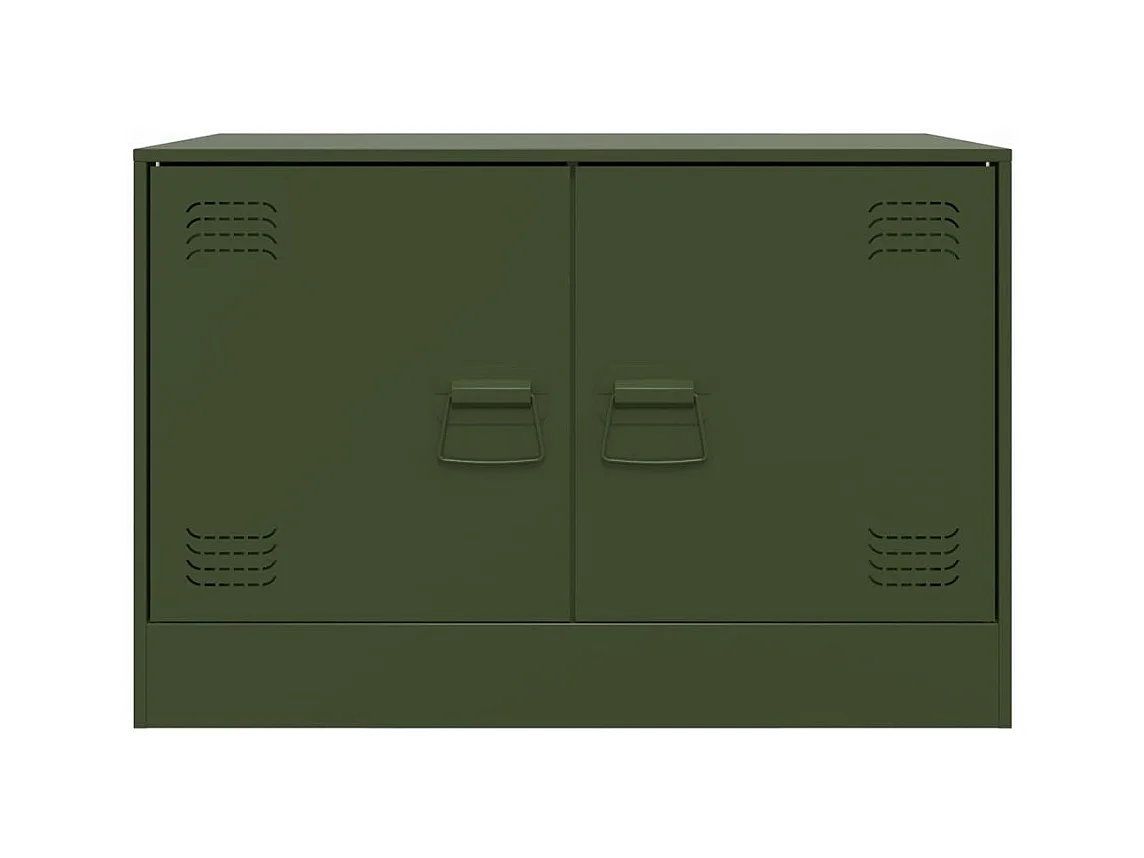 Meubles TV 2 pièces vert olive 67x39x44 cm acier