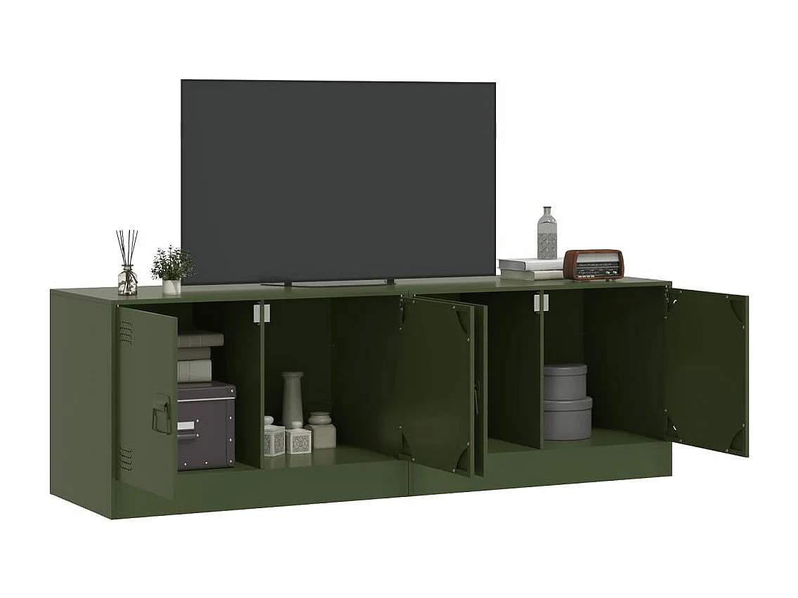 Meubles TV 2 pièces vert olive 67x39x44 cm acier