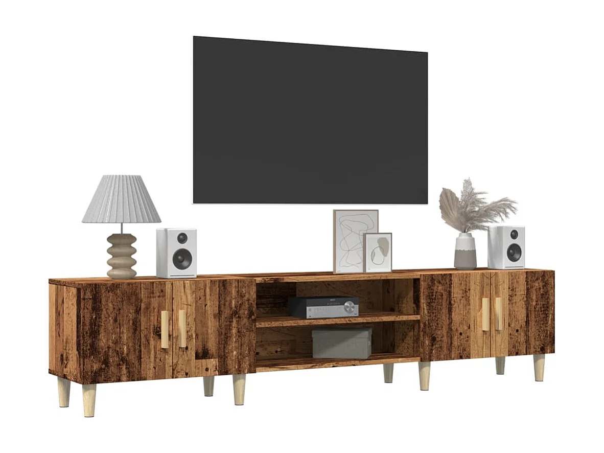 Meuble TV vieux bois 180x31,5x40 cm bois d'ingénierie