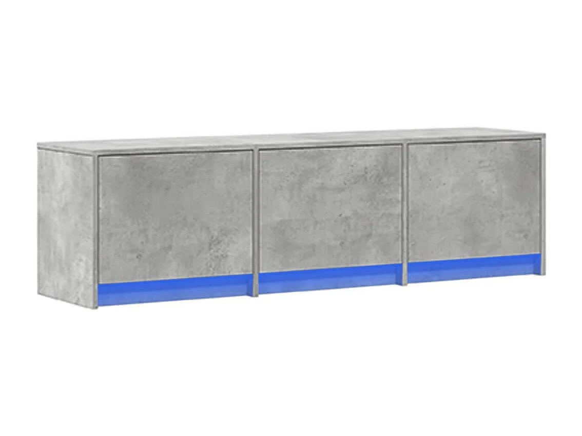 Meuble TV avec LED gris béton 140x34x40 cm bois d'ingénierie