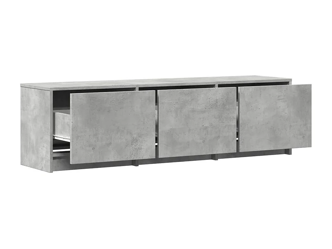 Meuble TV avec LED gris béton 140x34x40 cm bois d'ingénierie