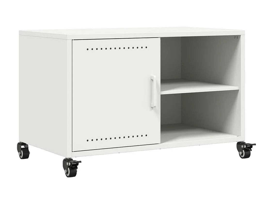 Meuble TV blanc 68x39x43,5 cm acier laminé à froid