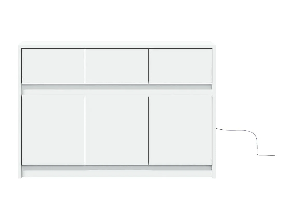 Meuble TV avec LED blanc 91x34x61 cm bois d'ingénierie
