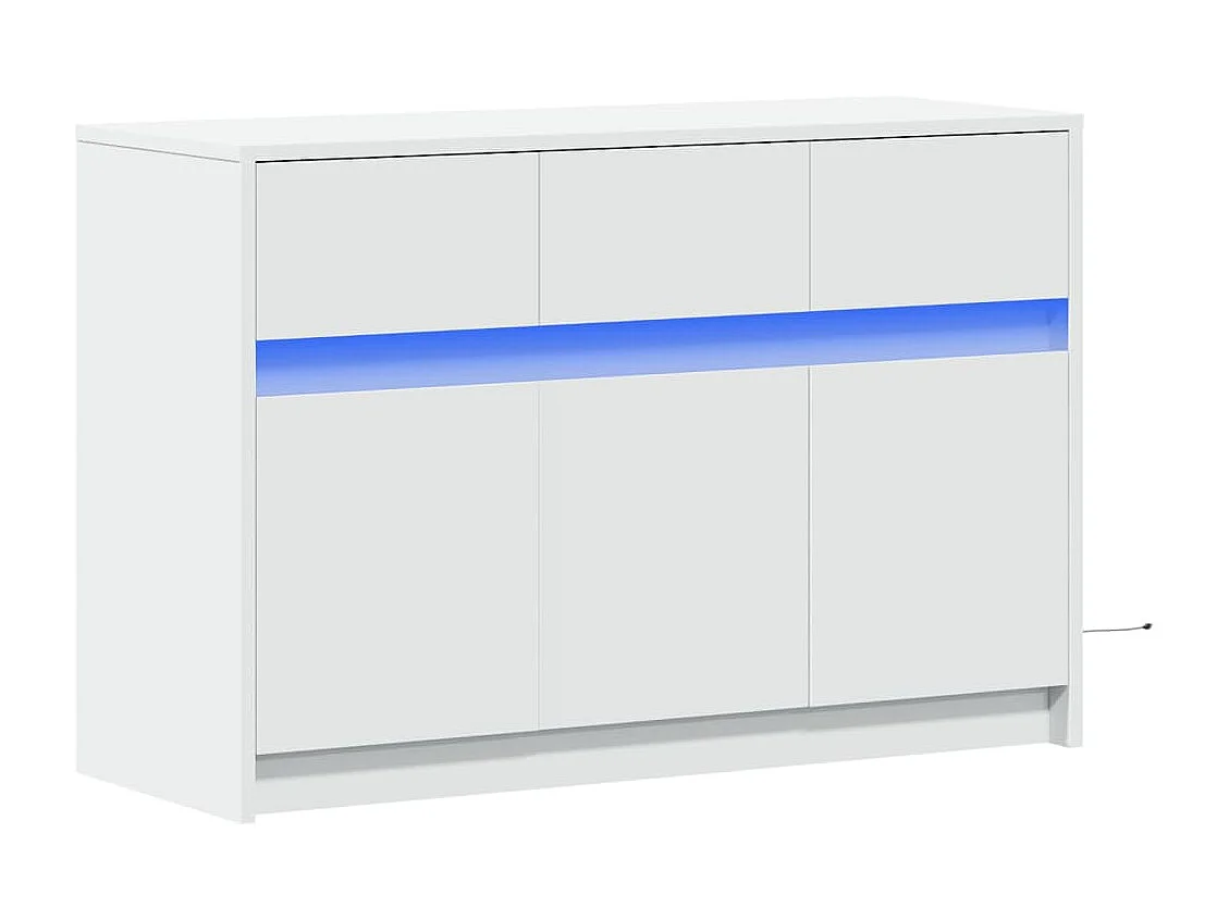 Meuble TV avec LED blanc 91x34x61 cm bois d'ingénierie