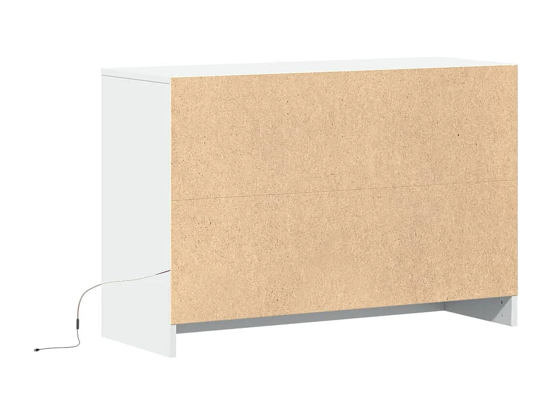 Meuble TV avec LED blanc 91x34x61 cm bois d'ingénierie