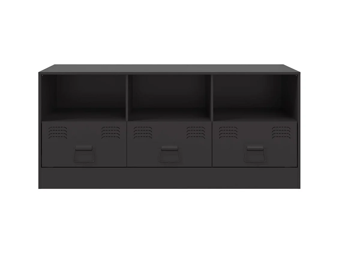Meuble TV noir 99x39x44 cm acier