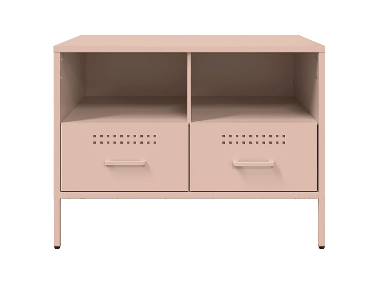 Meuble TV rose 68x39x50,5 cm acier laminé à froid