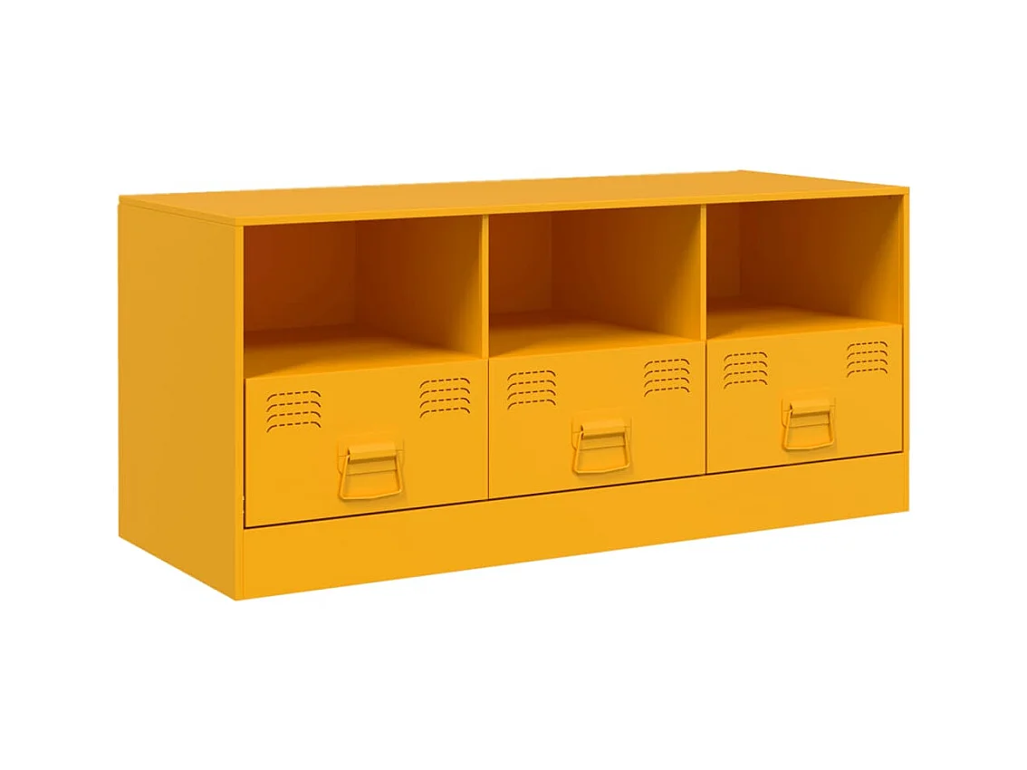 Meuble TV jaune moutarde 99x39x44 cm acier