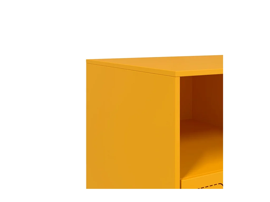 Meuble TV jaune moutarde 99x39x44 cm acier
