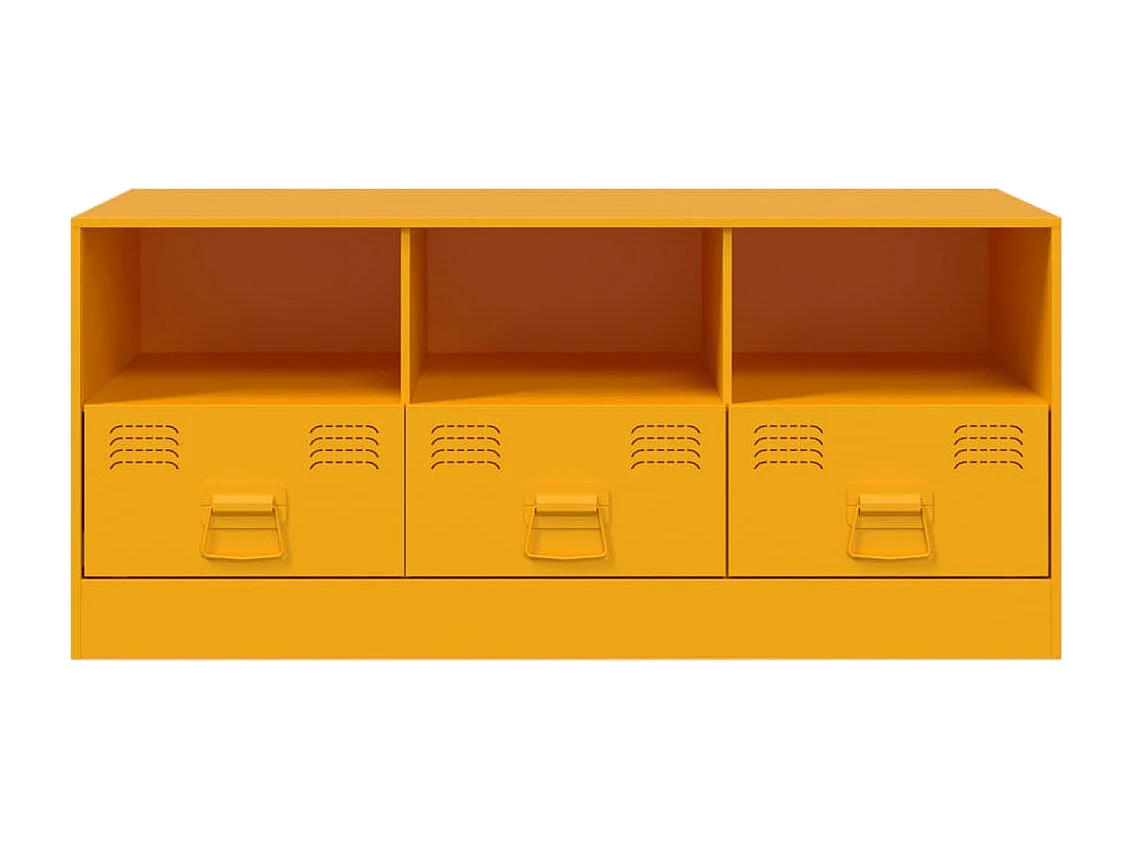 Meuble TV jaune moutarde 99x39x44 cm acier