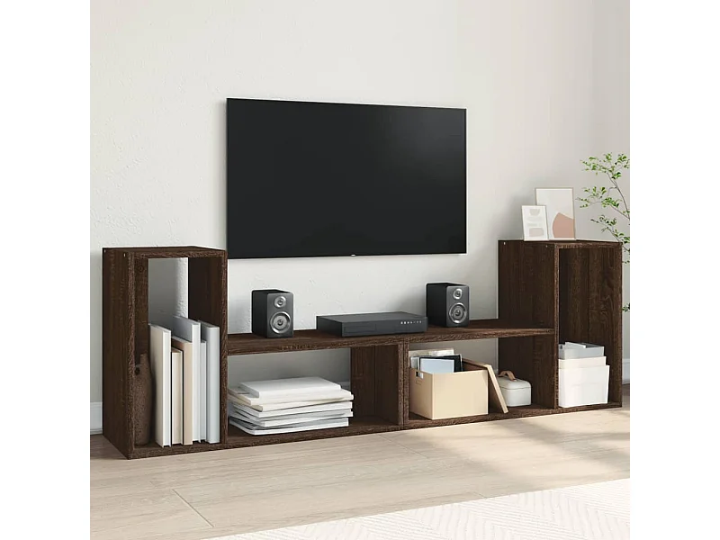 Tv-meubelen 2 st 75x30x50 cm bewerkt hout bruin eikenkleurig