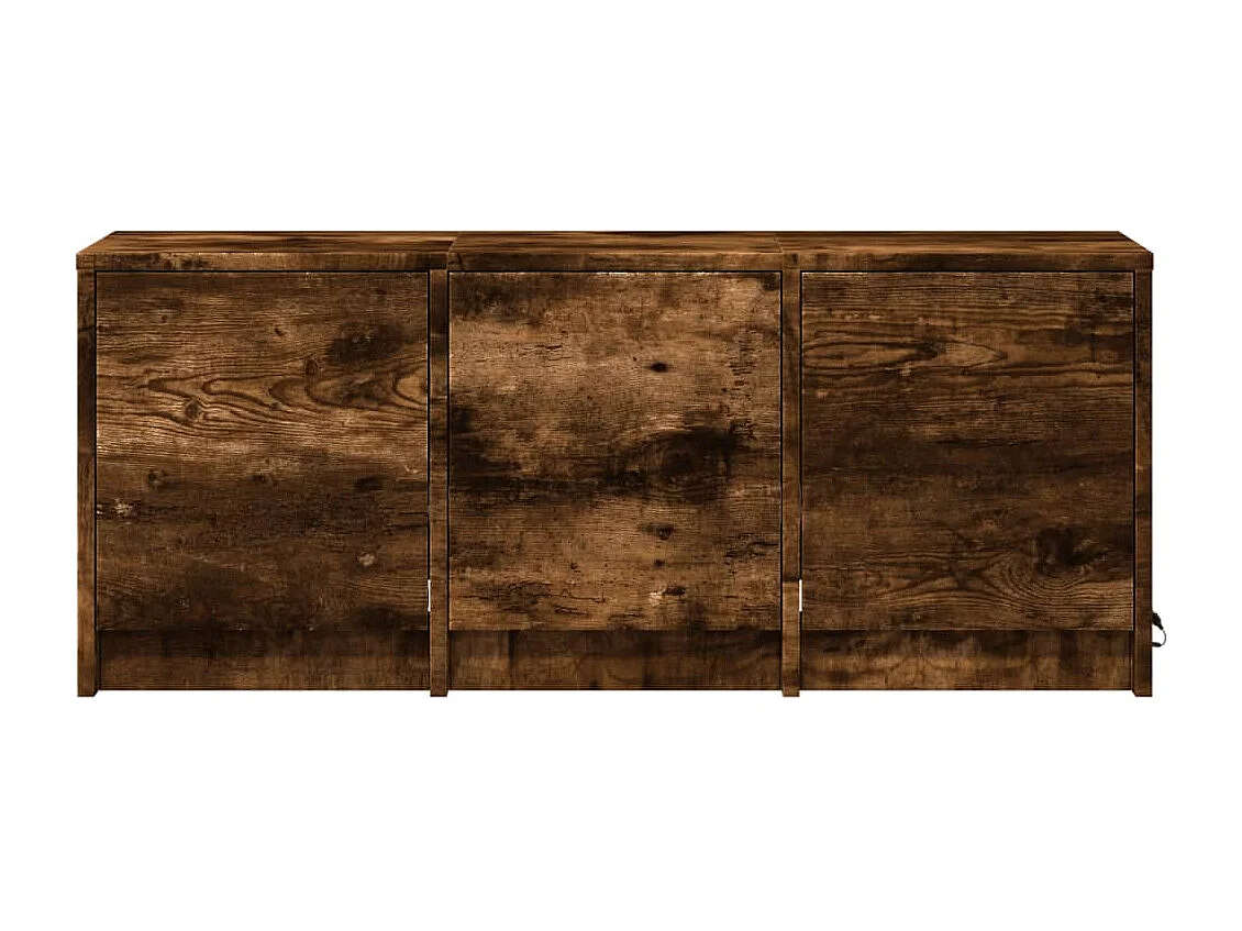 Tv-meubel met LED 97x34x40 cm bewerkt hout gerookt eikenkleur