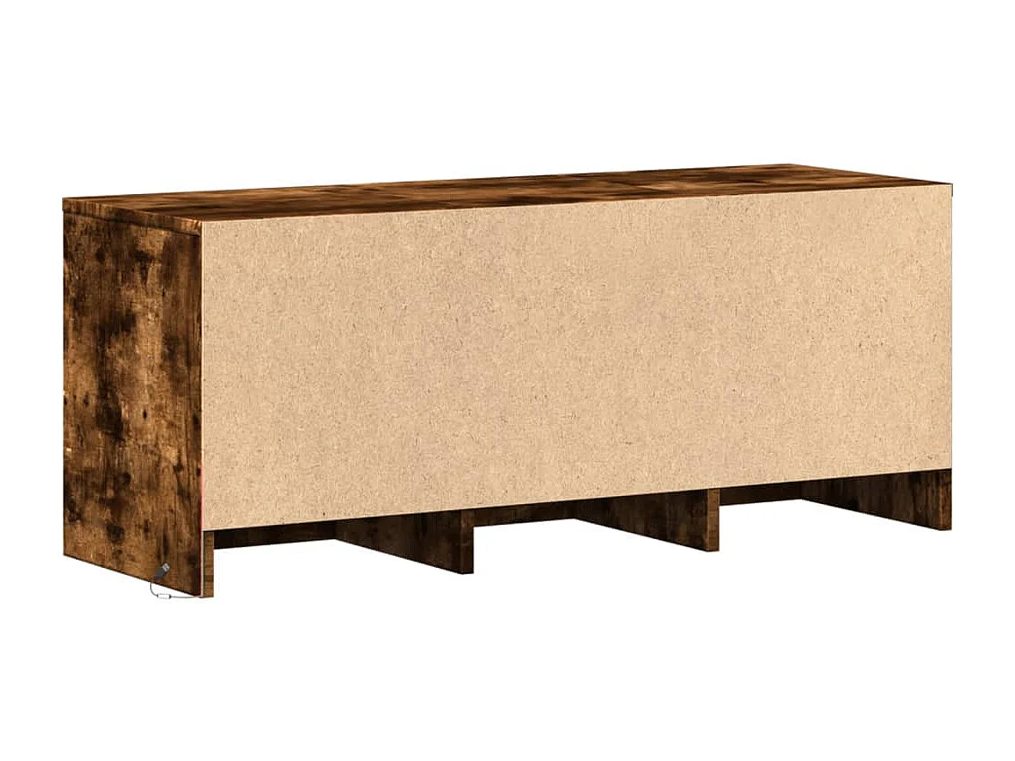 Tv-meubel met LED 97x34x40 cm bewerkt hout gerookt eikenkleur