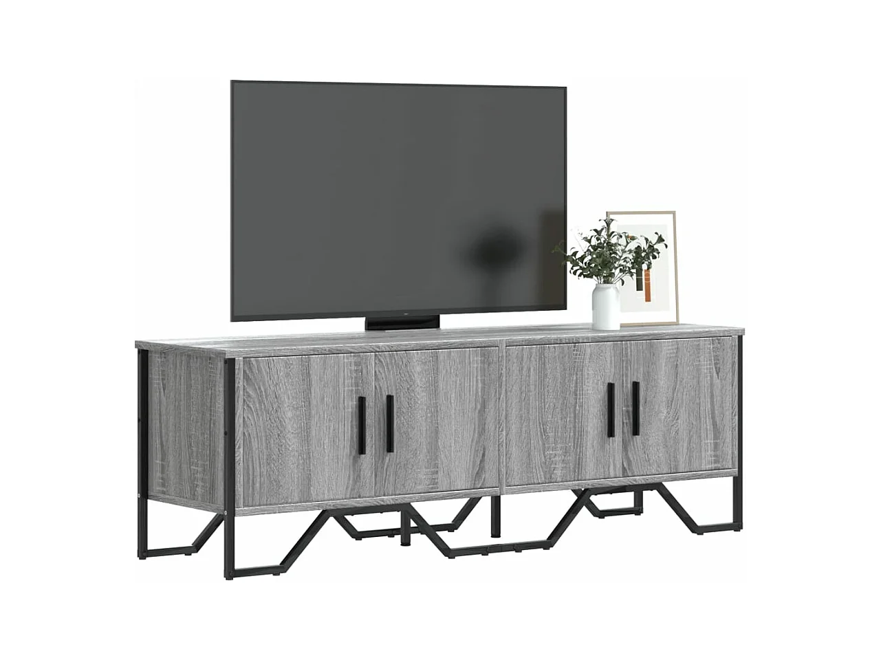 Meuble TV sonoma gris 122x34x41 cm bois d'ingénierie