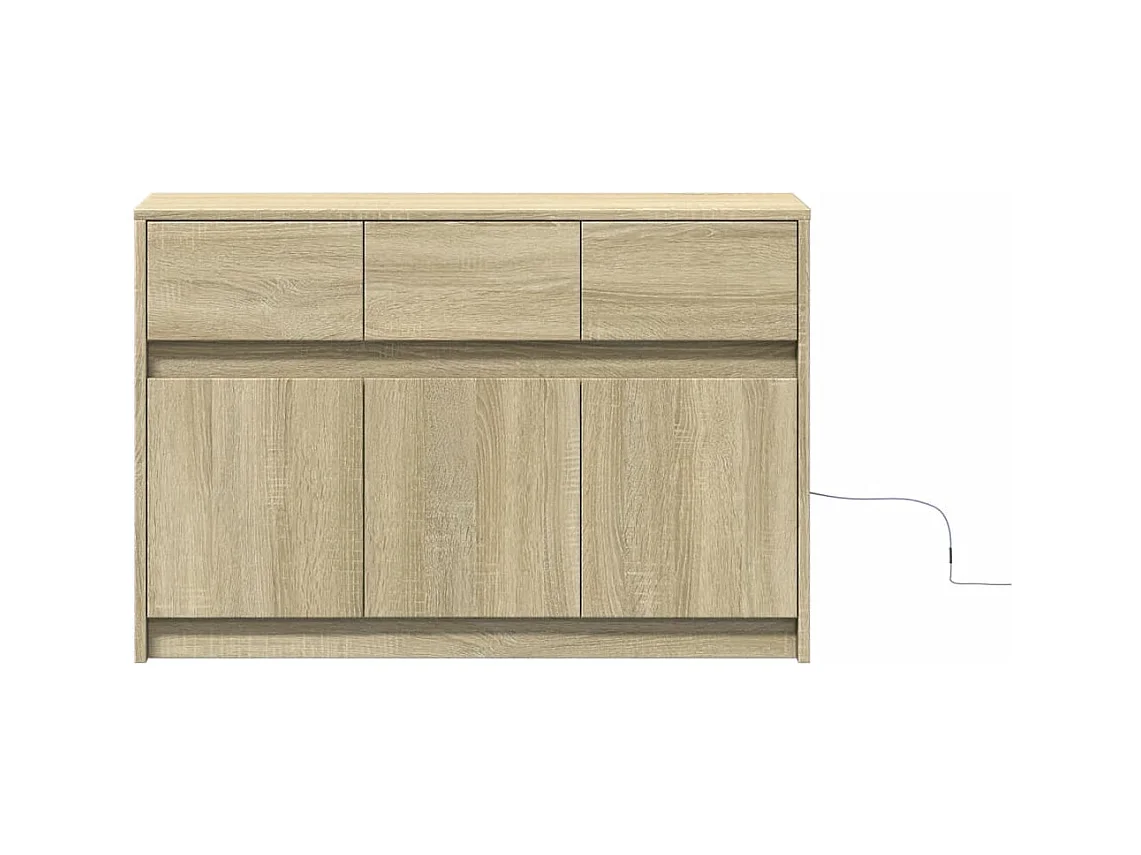 Meuble TV avec LED chêne sonoma 91x34x61 cm bois d'ingénierie