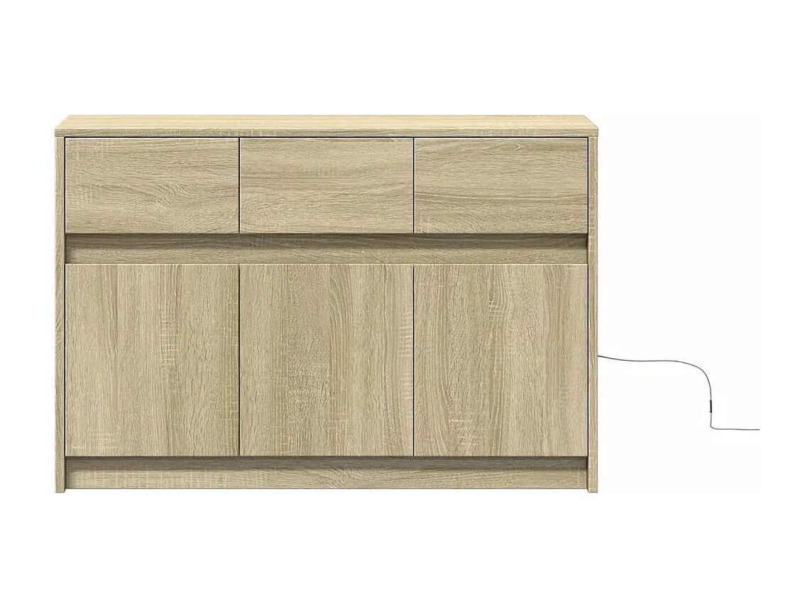 Meuble TV avec LED chêne sonoma 91x34x61 cm bois d'ingénierie