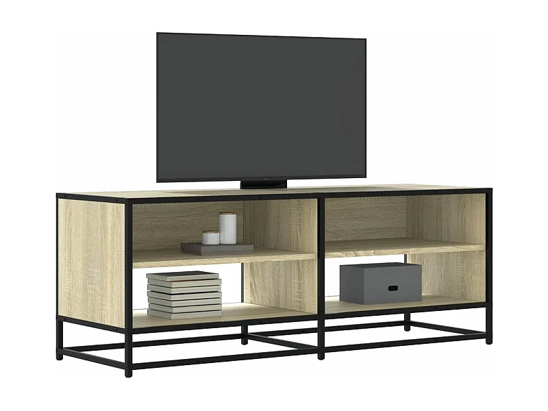 Meuble TV chêne sonoma 120,5x40x46cm bois d'ingénierie et métal