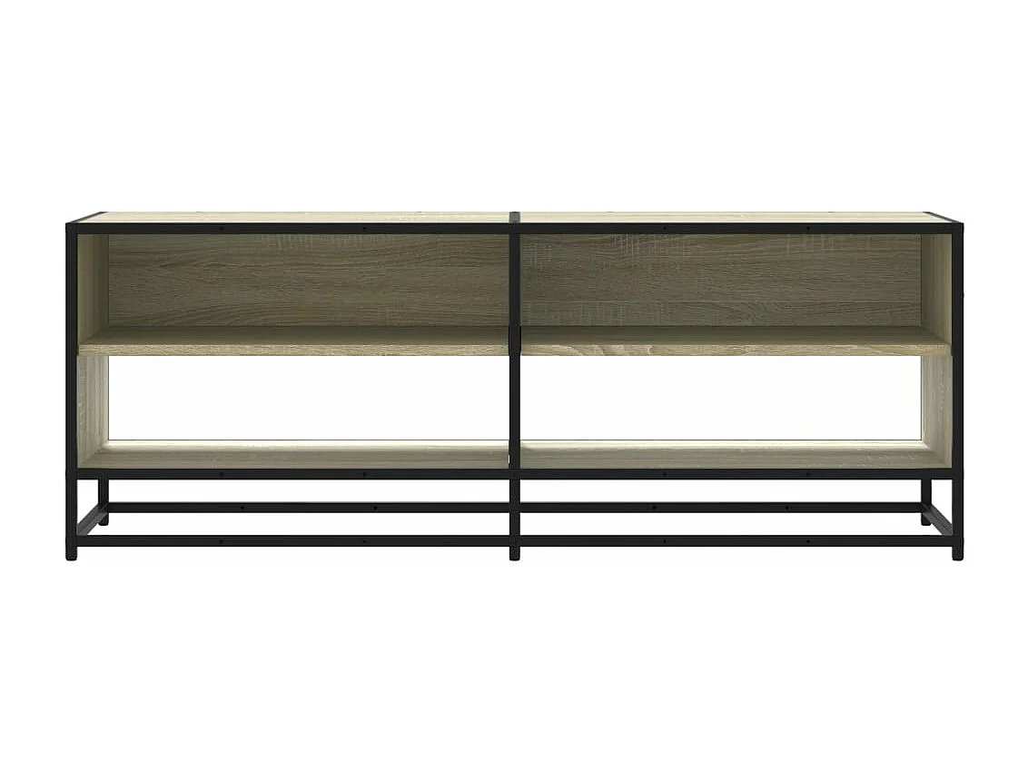 Meuble TV chêne sonoma 120,5x40x46cm bois d'ingénierie et métal